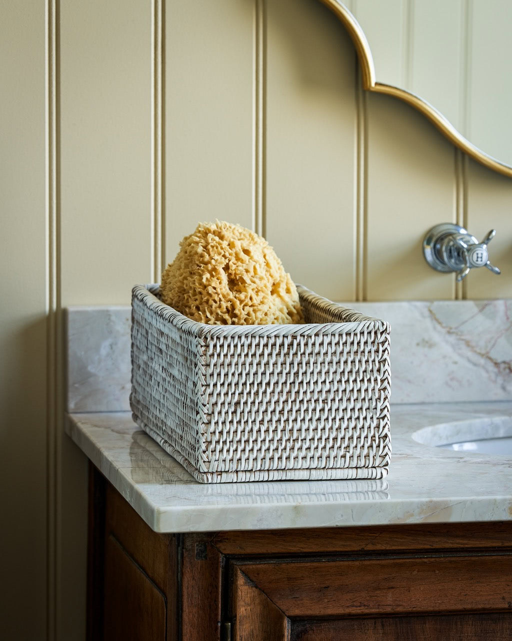 Savoy Rattan Basket - White