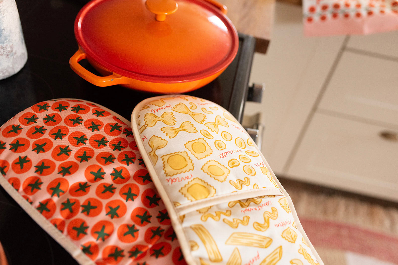 Pasta Lovers Organic Cotton Oven Gloves